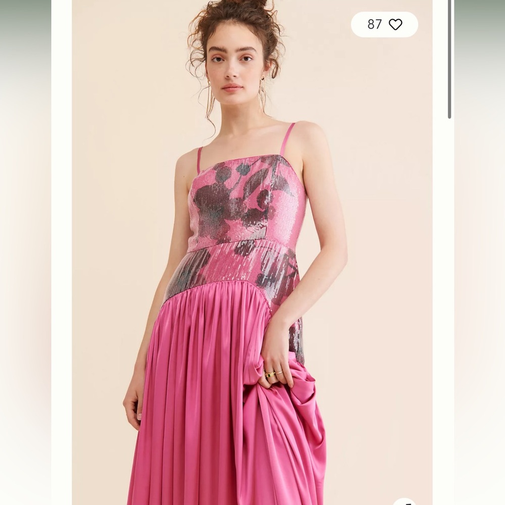 Anthropologie Hutch Sequin Floral Maxi Dress